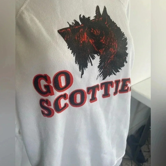 Vintage 80’s H Wolf & Sons‎ Go Scotties Dog White Sweatshirt RARE! Size XL 0187 - Picture 3 of 15